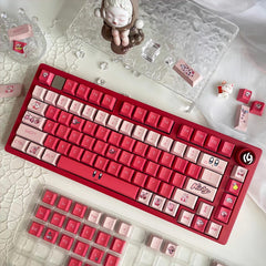 Cute Pink Kirby Theme Artisan Keycap Set for Mechanical Keyboard, Cherry / XDA / MOA Profile, Pbt Dye-Sub, Mx(+)Switches, 122pcs