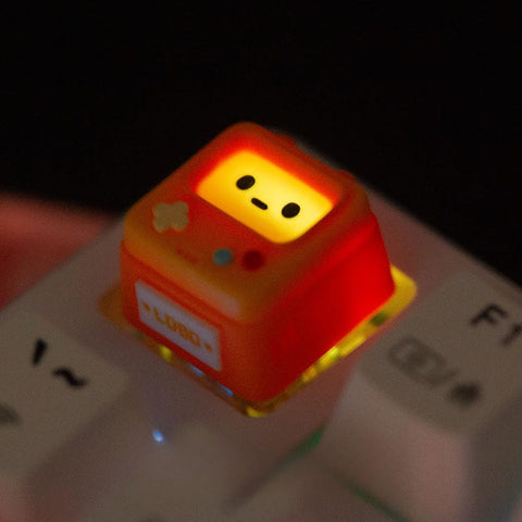 Retro arcade shine-through resin artisan cherry mx keycap mechanical keyboard