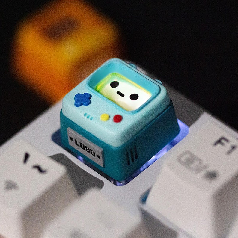 Retro arcade shine-through resin artisan cherry mx keycap mechanical keyboard