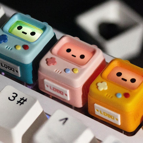 Retro arcade shine-through resin artisan cherry mx keycap mechanical keyboard