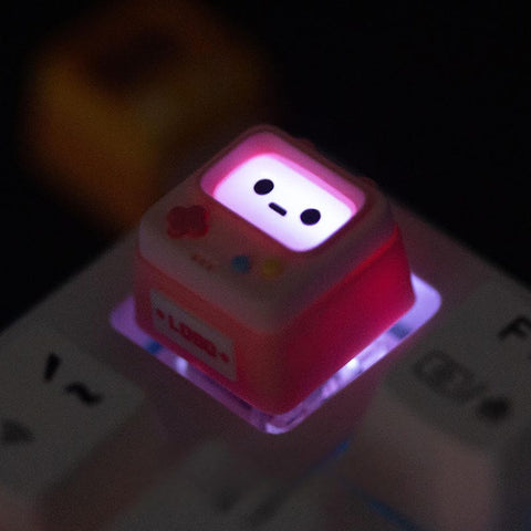 Retro arcade shine-through resin artisan cherry mx keycap mechanical keyboard