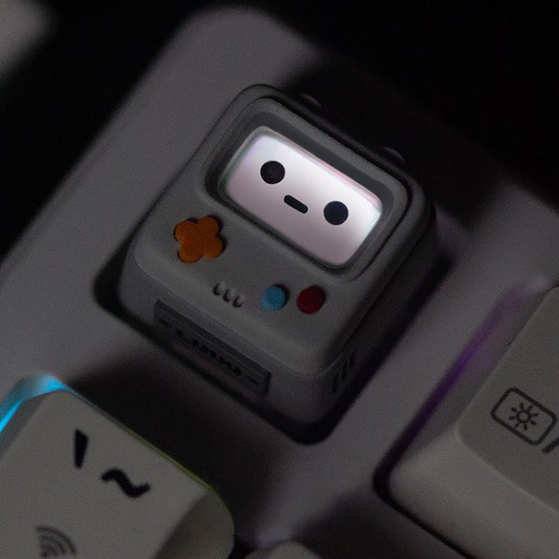Retro arcade shine-through resin artisan cherry mx keycap mechanical keyboard