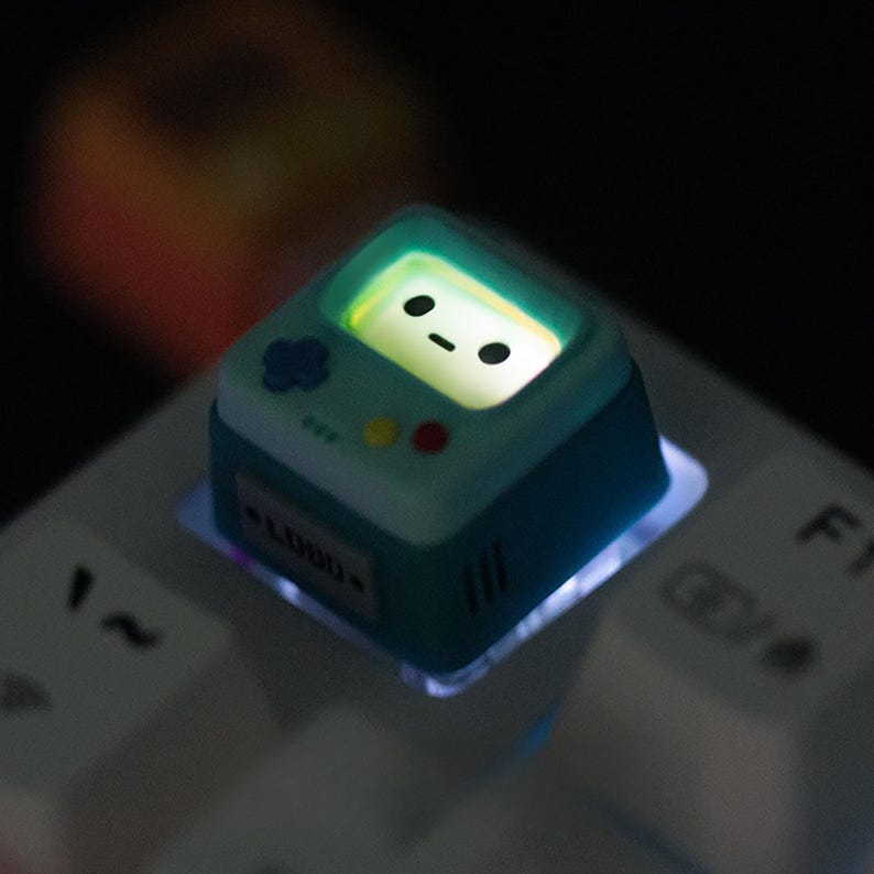 Retro arcade shine-through resin artisan cherry mx keycap mechanical keyboard