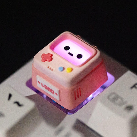 Retro arcade shine-through resin artisan cherry mx keycap mechanical keyboard
