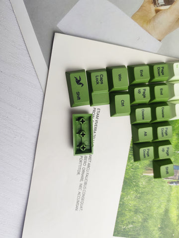 Mint Green Keycaps Set, Matcha Cherry Keycaps Set, 64/68/96/104/108 MX Keycaps, Artisan Universal Keycaps, Mechanical Keyboard Keycaps Set