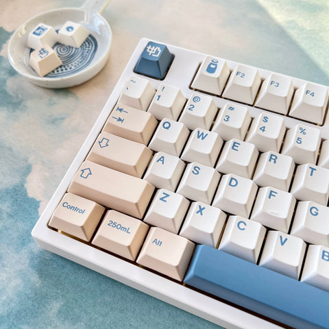 Soy Milk Keycap Set, Cherry and MOA Profile, Cute Art, PBT, Cherry MX Stem, Dye-Sub Legends