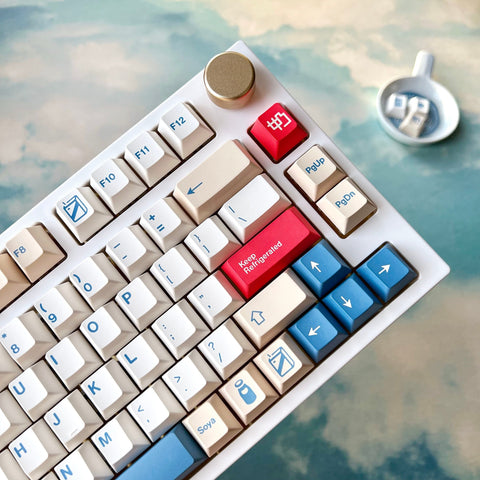 Soy Milk Keycap Set, Cherry and MOA Profile, Cute Art, PBT, Cherry MX Stem, Dye-Sub Legends