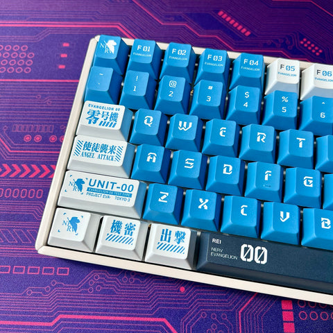 Eva Unit-00 Keycap Set, Cherry Profile, PBT, Cherry MX Stem, Dye-Sub Legends