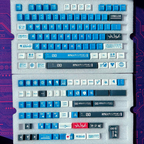 Eva Unit-00 Keycap Set, Cherry Profile, PBT, Cherry MX Stem, Dye-Sub Legends