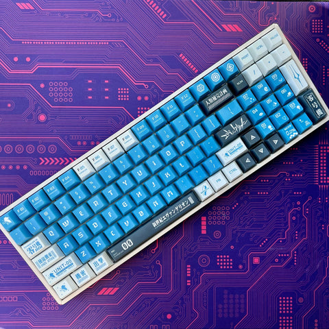 Eva Unit-00 Keycap Set, Cherry Profile, PBT, Cherry MX Stem, Dye-Sub Legends