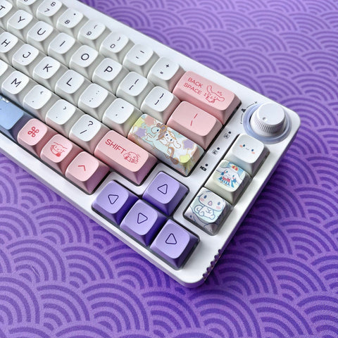 Kawaii Cinnamonroll Keycap Set, XDA Profile, Cute Art, PBT, Mac Friendly, Cherry MX Stem, Dye-Sub Legends