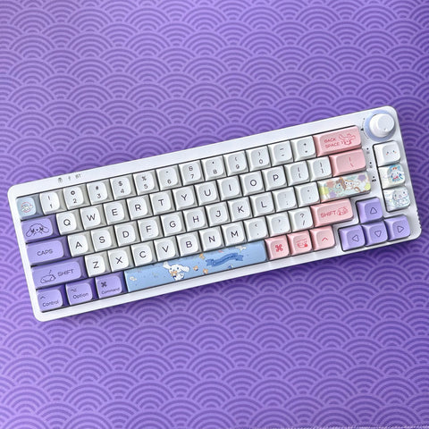 Kawaii Cinnamonroll Keycap Set, XDA Profile, Cute Art, PBT, Mac Friendly, Cherry MX Stem, Dye-Sub Legends
