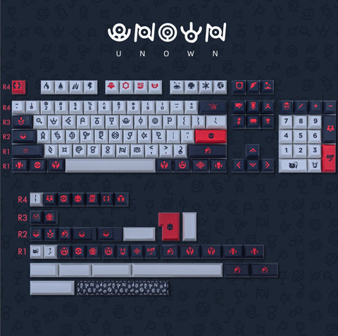 Unown Keycaps | KCA Profile Keycaps Set | PBT Material | Keycaps For MX Switch | GMk Clone Artisan Keycap Set