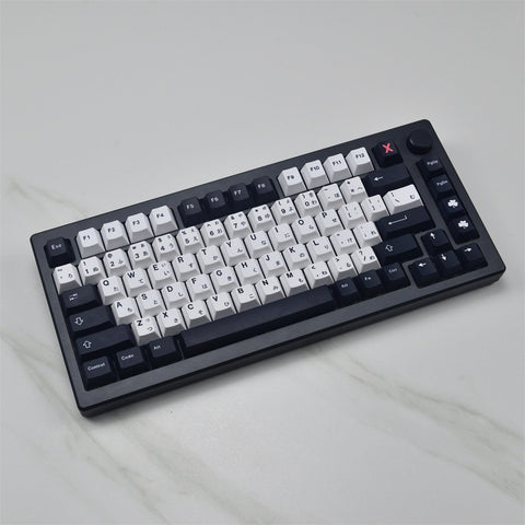 GMK Minimal Black and White Keycaps | Cherry Profile Keycaps Set | PBT Material | Keycaps For MX Switch | GMk Clone Artisan Keycap Set