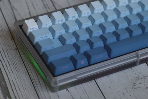 Fog Blue Gradient Keycaps | OEM Profile Keycaps Set | PBT Material | Keycaps For MX Switch | GMk Clone Artisan Keycap Set