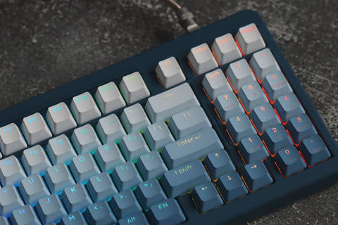 Fog Blue Gradient Keycaps | OEM Profile Keycaps Set | PBT Material | Keycaps For MX Switch | GMk Clone Artisan Keycap Set