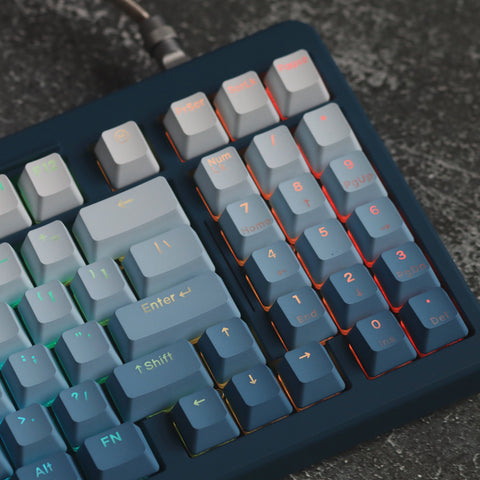 Fog Blue Gradient Keycaps | OEM Profile Keycaps Set | PBT Material | Keycaps For MX Switch | GMk Clone Artisan Keycap Set
