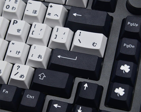 GMK Minimal Black and White Keycaps | Cherry Profile Keycaps Set | PBT Material | Keycaps For MX Switch | GMk Clone Artisan Keycap Set