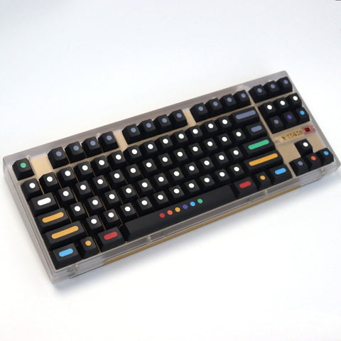 GMK Black Dots Keycaps | Cherry Profile Keycaps Set | PBT Material | Keycaps For MX Switch | GMk Clone Artisan Keycap Set