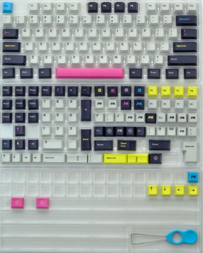 GMK Prepress Keycaps | Cherry Profile Keycaps Set | PBT Material | Keycaps For MX Switch | GMk Clone Artisan Keycap Set