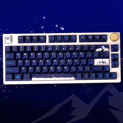 Snowy Night Keycaps | Cherry Profile Keycaps Set | PBT Material | Keycaps For MX Switch | GMk Clone Artisan Keycap Set