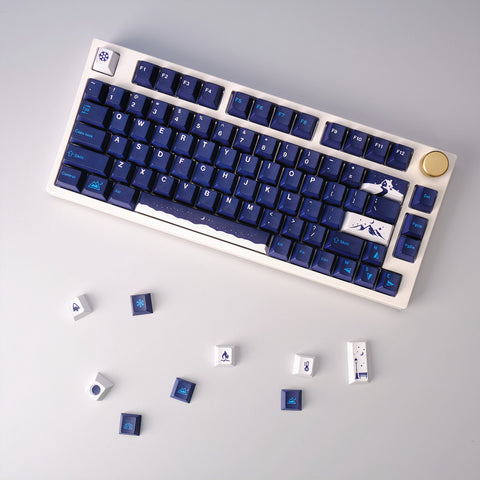 Snowy Night Keycaps | Cherry Profile Keycaps Set | PBT Material | Keycaps For MX Switch | GMk Clone Artisan Keycap Set