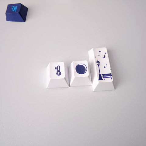 Snowy Night Keycaps | Cherry Profile Keycaps Set | PBT Material | Keycaps For MX Switch | GMk Clone Artisan Keycap Set