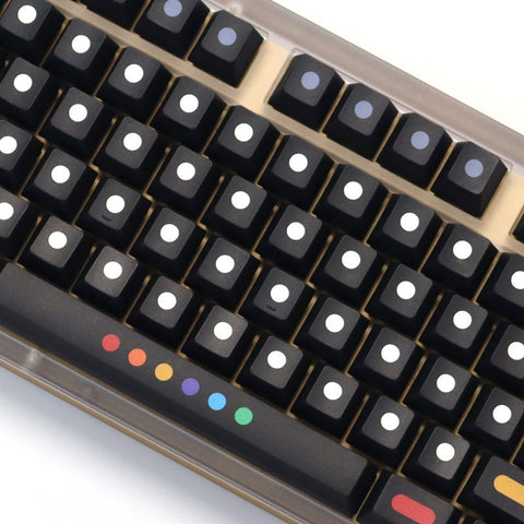 GMK Black Dots Keycaps | Cherry Profile Keycaps Set | PBT Material | Keycaps For MX Switch | GMk Clone Artisan Keycap Set
