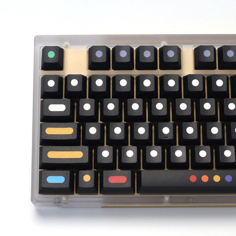 GMK Black Dots Keycaps | Cherry Profile Keycaps Set | PBT Material | Keycaps For MX Switch | GMk Clone Artisan Keycap Set