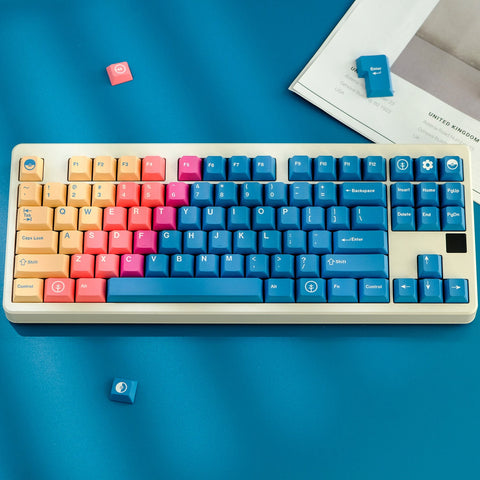 Vilebloom Colorful Gradient Keycaps | Cherry Profile Keycaps Set | PBT Material | Keycaps For MX Switch | GMk Clone Artisan Keycap Set