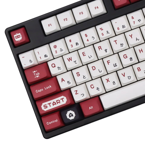 Red and White Retro Keycaps | XDA Profile Keycaps Set | PBT Material | Keycaps For MX Switch | GMk Clone Artisan Keycap Set