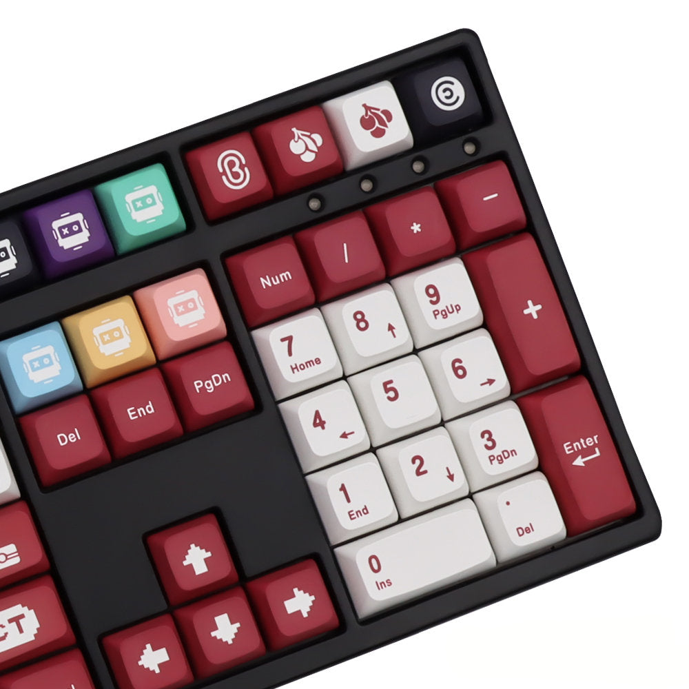 Red and White Retro Keycaps | XDA Profile Keycaps Set | PBT Material | Keycaps For MX Switch | GMk Clone Artisan Keycap Set