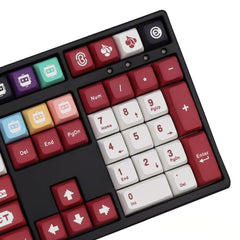 Red and White Retro Keycaps | XDA Profile Keycaps Set | PBT Material | Keycaps For MX Switch | GMk Clone Artisan Keycap Set