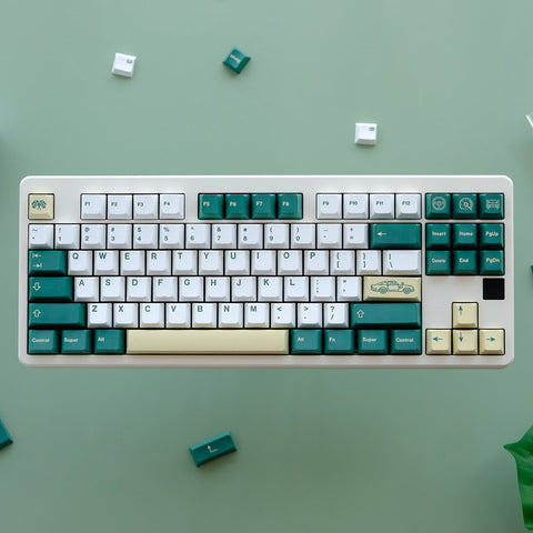 GMK British Racing Green Keycaps | Cherry Profile Keycaps Set | PBT Material | Keycaps For MX Switch | GMk Clone Artisan Keycap Set