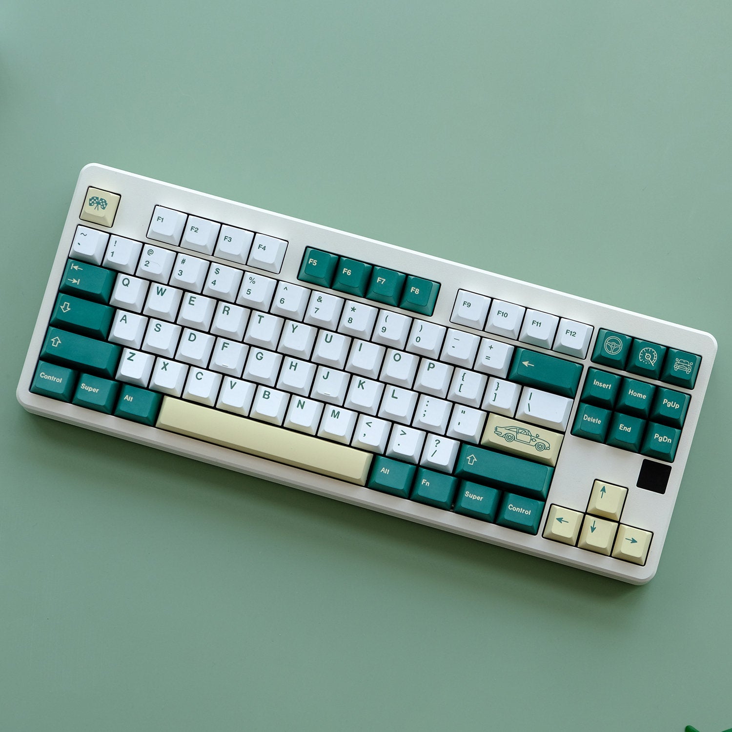 GMK British Racing Green Keycaps | Cherry Profile Keycaps Set | PBT Material | Keycaps For MX Switch | GMk Clone Artisan Keycap Set