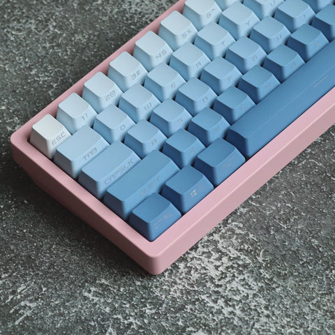 Fog Blue Gradient Keycaps | OEM Profile Keycaps Set | PBT Material | Keycaps For MX Switch | GMk Clone Artisan Keycap Set
