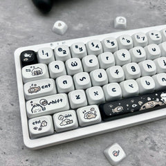 Happy Kitten Keycap Set, MOA Profile, Cute Art, PBT, Cherry MX Stem, Dye-Sub Legends