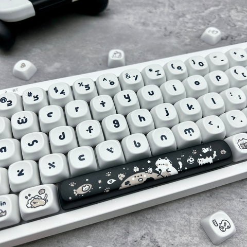 Happy Kitten Keycap Set, MOA Profile, Cute Art, PBT, Cherry MX Stem, Dye-Sub Legends