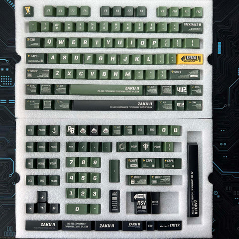 Zaku Tsu Keycap Set, Color Options, Cherry Profile, PBT, Cherry MX Stem, Dye-Sub Legends