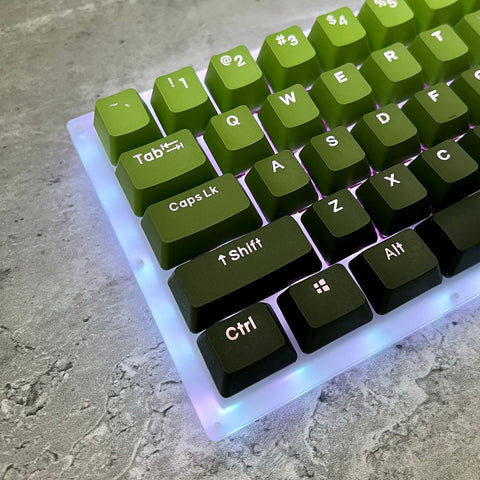 Gradient Matcha Keycap Set, OEM Profile, Shine-through, PBT, Cherry MX Stem, Double Shot Legends