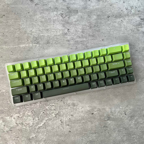 Gradient Matcha Keycap Set, OEM Profile, Shine-through, PBT, Cherry MX Stem, Double Shot Legends