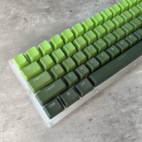 Gradient Matcha Keycap Set, OEM Profile, Shine-through, PBT, Cherry MX Stem, Double Shot Legends
