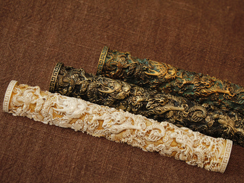 Chinese aesthetics Style Artisan Keycap for Cherry MX Mechanical Keyboards, Personalized Gift, 3D Printing Tough Resin, Coiled Dragon Pillar