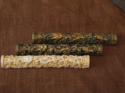 Chinese aesthetics Style Artisan Keycap for Cherry MX Mechanical Keyboards, Personalized Gift, 3D Printing Tough Resin, Coiled Dragon Pillar