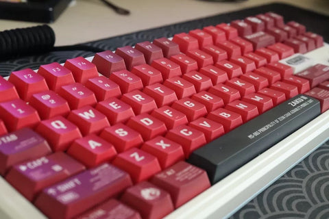 Zeon Zaku II Red Version English PBT 140 keys KCA Profile Keycaps Set, Cute Keycaps, Custom Keycaps