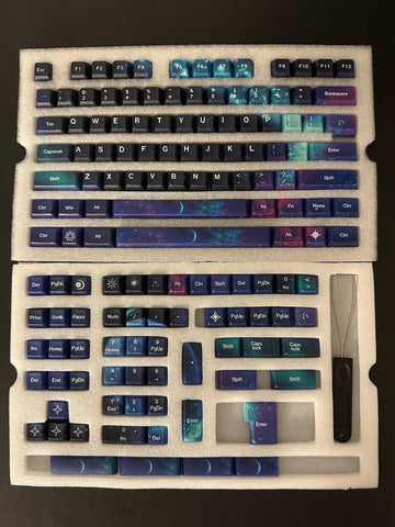 Dark Aurora Night Sky Keycap Set for Mechanical Keyboard | 139 keys | KCA Profile | MX Switch Type | PBT Material