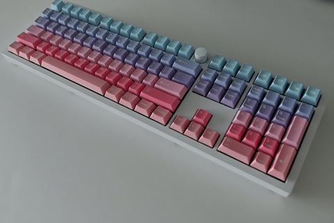 Aurora Sunset Gradient Keycap Set for Mechanical Keyboard | 128 keys | Cherry Profile | MX Switch Type | PBT Material | Baby Pastel Color