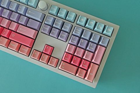 Aurora Sunset Gradient Keycap Set for Mechanical Keyboard | 128 keys | Cherry Profile | MX Switch Type | PBT Material | Baby Pastel Color