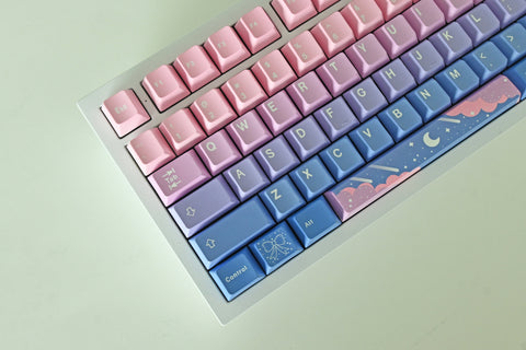 Pink Fairy Moon Theme Keycap Set for Mechanical Keyboard | Fairy Tale Theme Keycap Set | 136 pcs | Cherry Profile | PBT Material