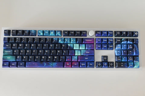 Dark Aurora Night Sky Keycap Set for Mechanical Keyboard | 139 keys | KCA Profile | MX Switch Type | PBT Material